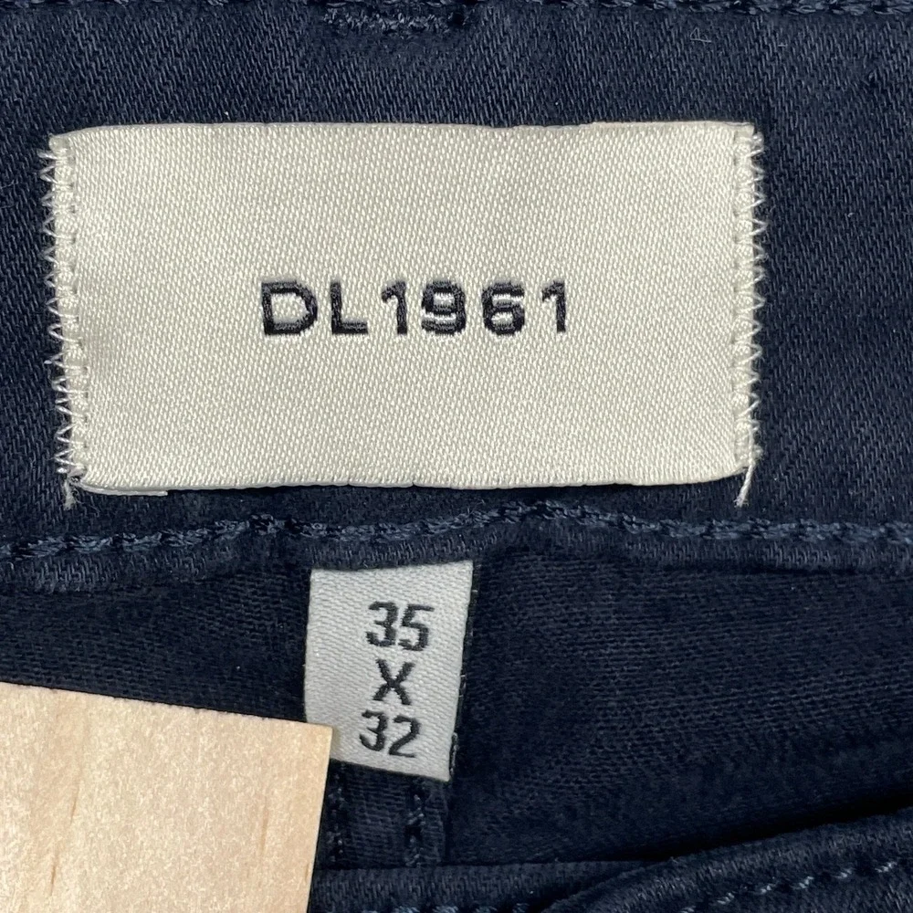 DL1961 Avery Relaxed Straight Pants Mens 35x32 Navy Blue Twill Stretch
